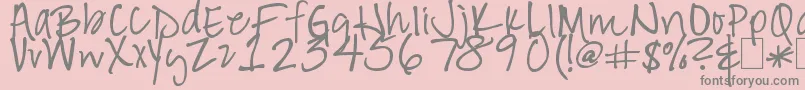 Hand of Hee-Schriftart – Graue Schriften auf rosa Hintergrund
