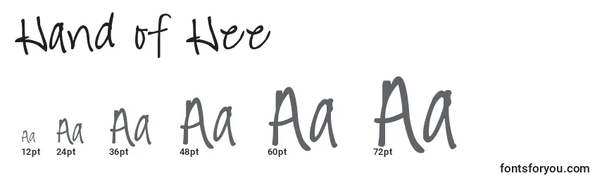 Hand of Hee Font Sizes