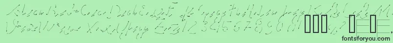 フォントhand – 緑の背景に黒い文字