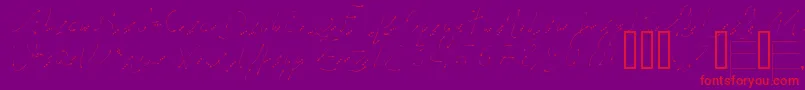 hand Font – Red Fonts on Purple Background