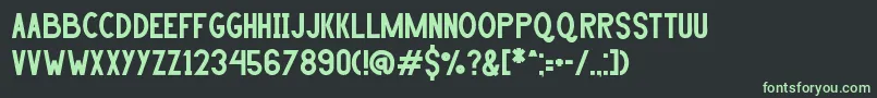 HANDA-fontti – vihreät fontit mustalla taustalla