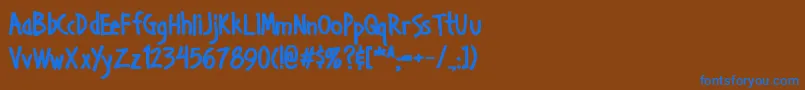 HANDAB   Font – Blue Fonts on Brown Background
