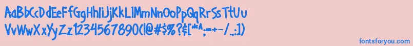 HANDAB   Font – Blue Fonts on Pink Background