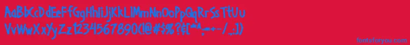 HANDAB   Font – Blue Fonts on Red Background