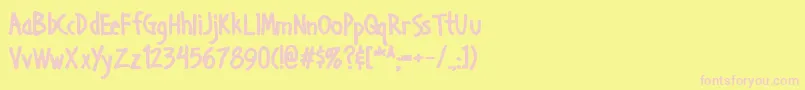 HANDAB   Font – Pink Fonts on Yellow Background