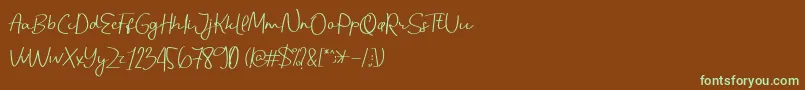 Шрифт Handanidemo – зелёные шрифты на коричневом фоне