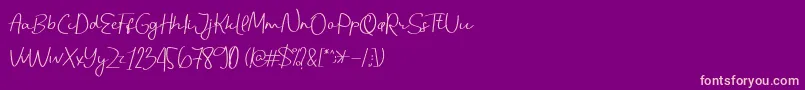 Handanidemo Font – Pink Fonts on Purple Background
