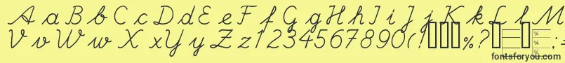 HANDC    Font – Black Fonts on Yellow Background