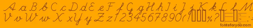 More about HANDC Font HANDC Font – Brown Fonts on Orange Background