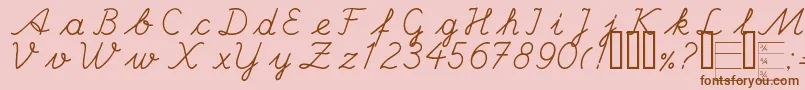 HANDC   -Schriftart – Braune Schriften auf rosa Hintergrund