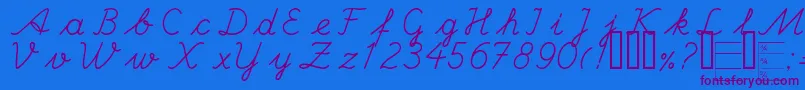 HANDC    Font – Purple Fonts on Blue Background