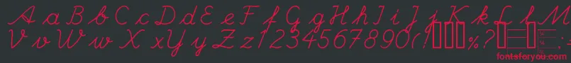 HANDC   -Schriftart – Rote Schriften auf schwarzem Hintergrund