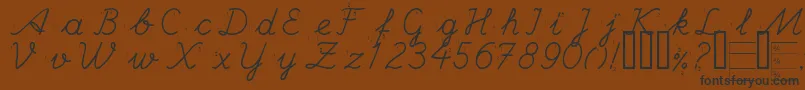 Шрифт HANDE    – чёрные шрифты на коричневом фоне