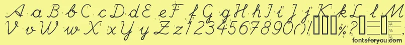 HANDE   -Schriftart – Schwarze Schriften auf gelbem Hintergrund