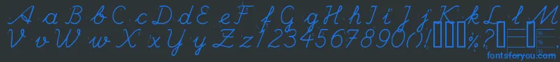 Шрифт HANDE    – синие шрифты на чёрном фоне
