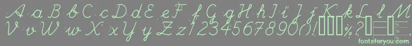 Шрифт HANDE    – зелёные шрифты на сером фоне