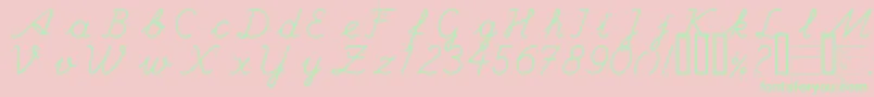 HANDE    Font – Green Fonts on Pink Background