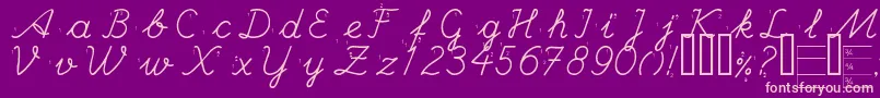 フォントHANDE    – 紫の背景にピンクのフォント
