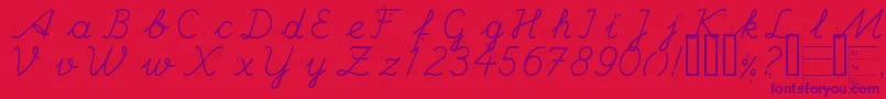 Шрифт HANDE    – фиолетовые шрифты на красном фоне