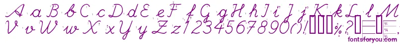 Шрифт HANDE    – фиолетовые шрифты на белом фоне