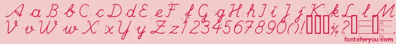 HANDE   -Schriftart – Rote Schriften auf rosa Hintergrund