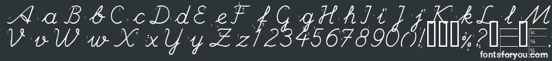 Шрифт HANDE    – белые шрифты на чёрном фоне