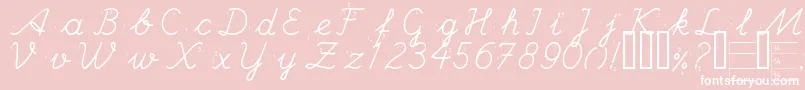 フォントHANDE    – ピンクの背景に白い文字