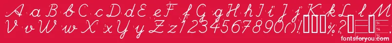 Шрифт HANDE    – белые шрифты на красном фоне