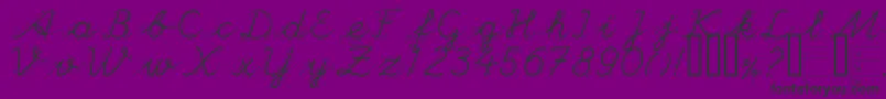 Шрифт HANDG    – чёрные шрифты на фиолетовом фоне