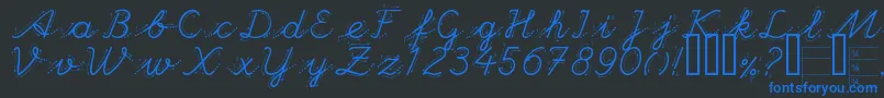HANDG    Font – Blue Fonts on Black Background
