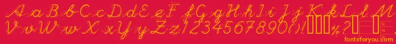 HANDG    Font – Orange Fonts on Red Background