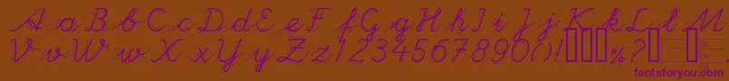HANDG    Font – Purple Fonts on Brown Background