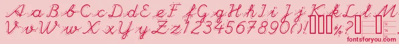 HANDG   -Schriftart – Rote Schriften auf rosa Hintergrund