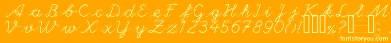 HANDG   -Schriftart – Gelbe Schriften auf orangefarbenem Hintergrund