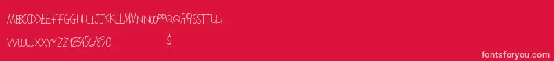 HandingOver Font – Pink Fonts on Red Background