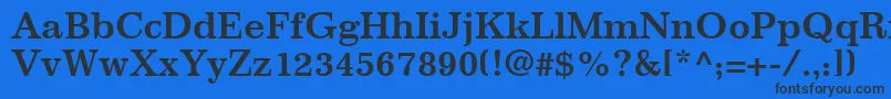Шрифт ImpressumLtBold – чёрные шрифты на синем фоне
