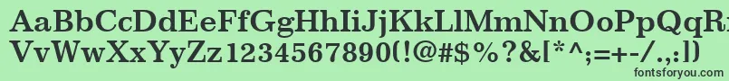 ImpressumLtBold-fontti – mustat fontit vihreällä taustalla