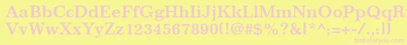 ImpressumLtBold Font – Pink Fonts on Yellow Background