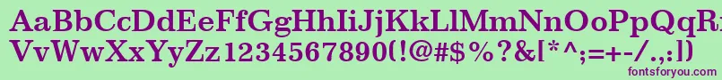 ImpressumLtBold Font – Purple Fonts on Green Background