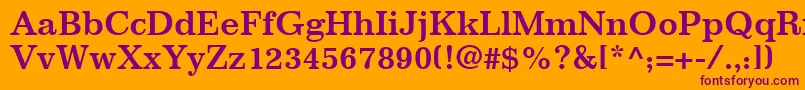 ImpressumLtBold Font – Purple Fonts on Orange Background
