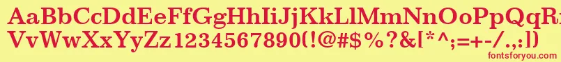 ImpressumLtBold Font – Red Fonts on Yellow Background