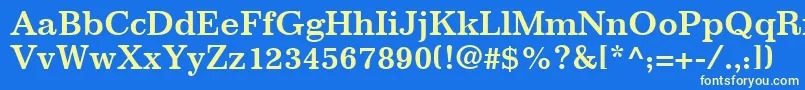 ImpressumLtBold Font – Yellow Fonts on Blue Background