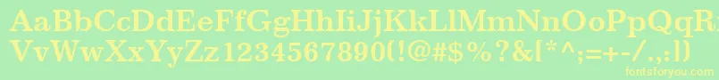 ImpressumLtBold-fontti – keltaiset fontit vihreällä taustalla