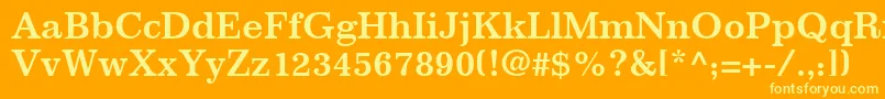 ImpressumLtBold Font – Yellow Fonts on Orange Background
