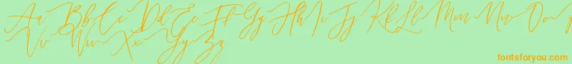 Handita Font – Orange Fonts on Green Background