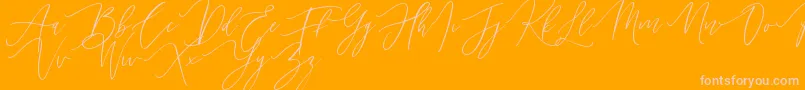 Handita Font – Pink Fonts on Orange Background