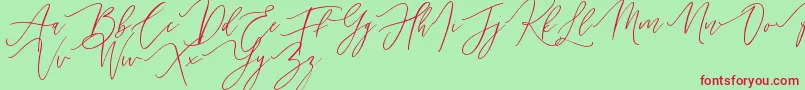 Handita Font – Red Fonts on Green Background