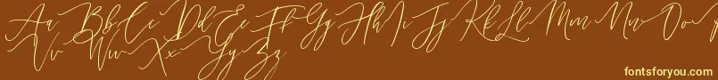 Handita Font – Yellow Fonts on Brown Background