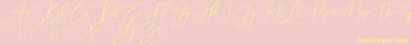 Handita Font – Yellow Fonts on Pink Background