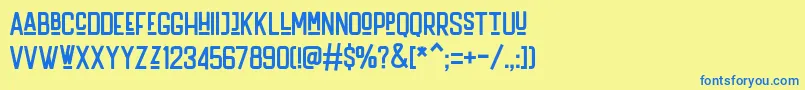 Handler Regular Font – Blue Fonts on Yellow Background